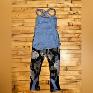 Lululemon Run: Inspire Crop II Art Pop Leggings + Matching Workout Tank